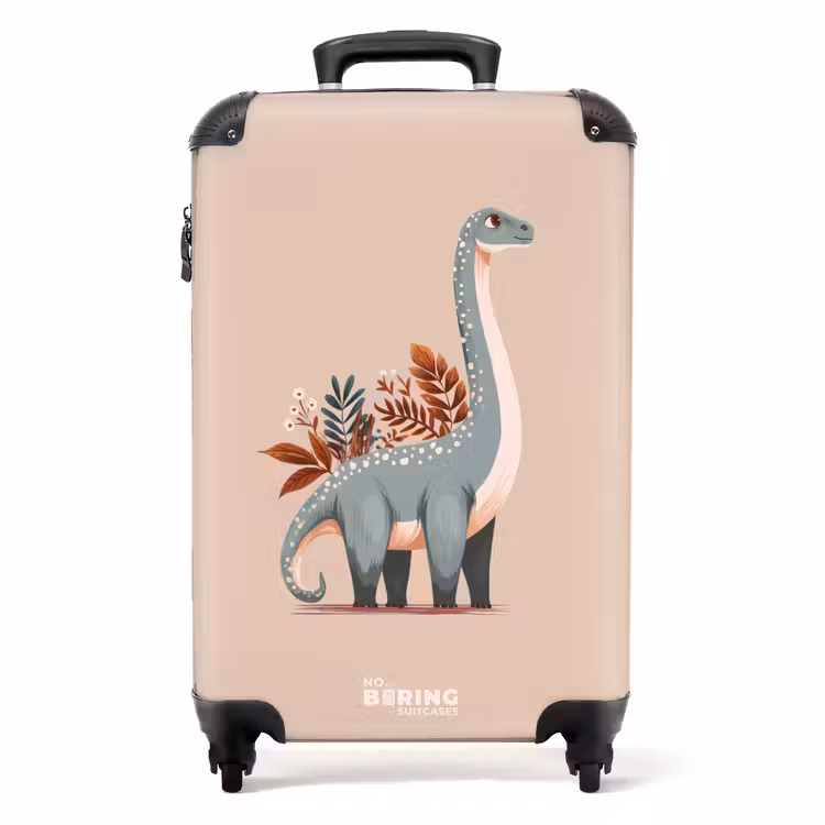 Koffer - Blauwe dinosaurus op een beige achtergrond — 1
