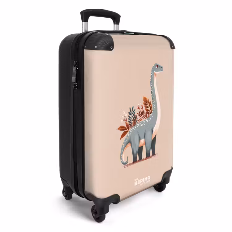 Koffer - Blauwe dinosaurus op een beige achtergrond — 4