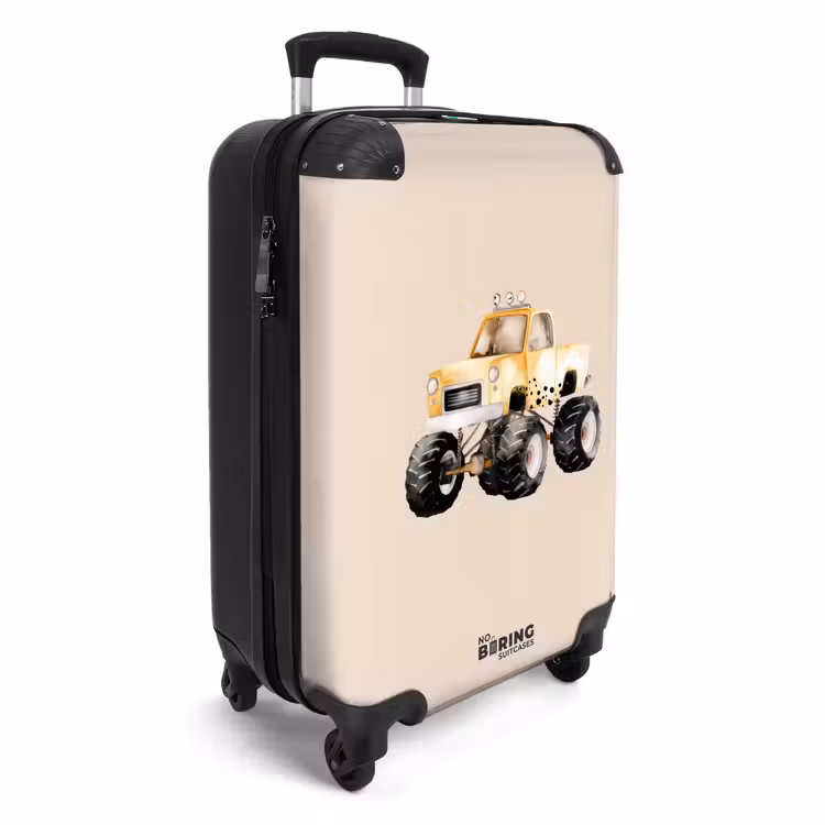 Koffer - Gele monstertruck op een beige achtergrond — 4