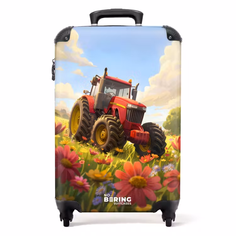 Koffer - Trekker in bloemenweide — 1