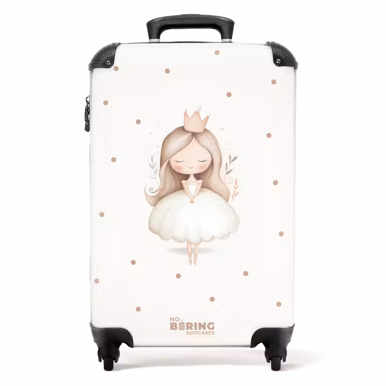Koffer - Ballerina prinses tussen beige stippen — 1