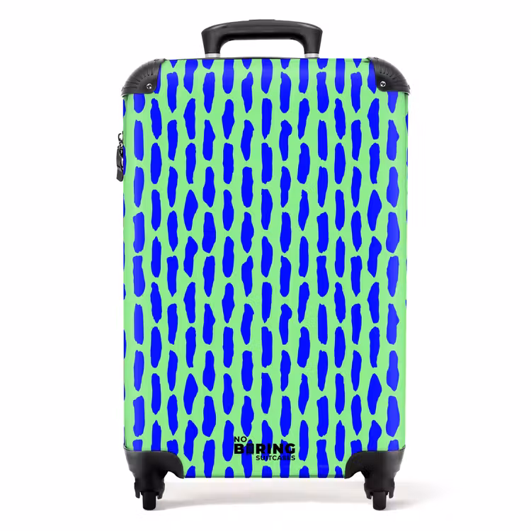 Koffer - Blauw patroon op mintgroen — 1
