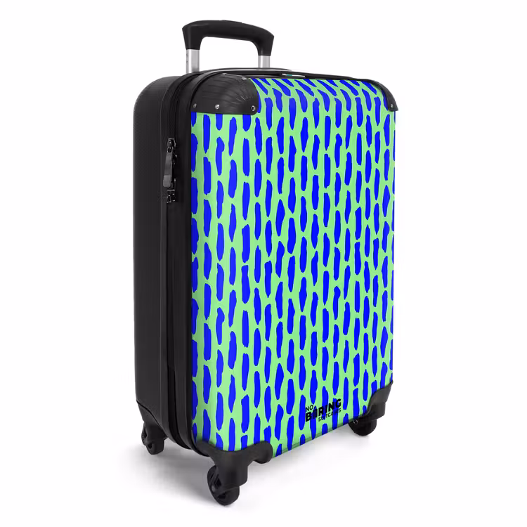Koffer - Blauw patroon op mintgroen — 4