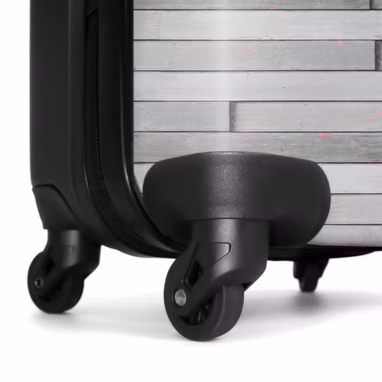 Koffer - Grijs verweerd hout met roze accenten — 6