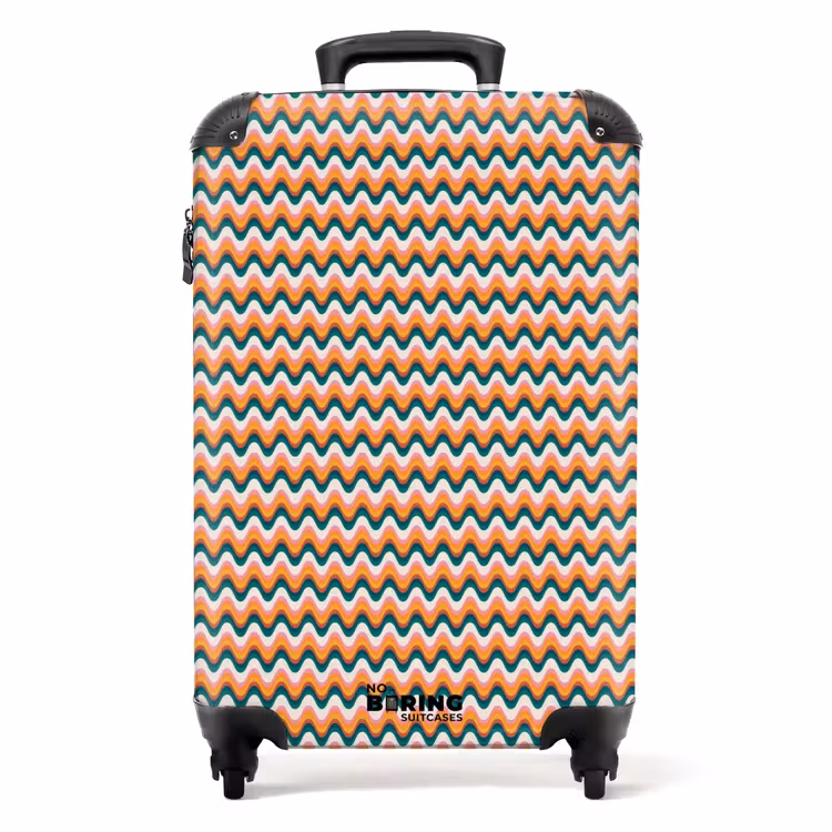 Koffer - Retro disco wave patroon kleurrijk — 1