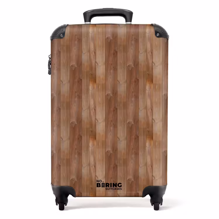 Koffer - Roodbruin met hout structuur — 1