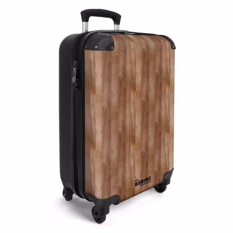 Koffer - Roodbruin met hout structuur — 4