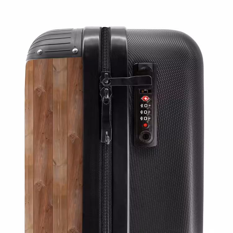 Koffer - Roodbruin met hout structuur — 5