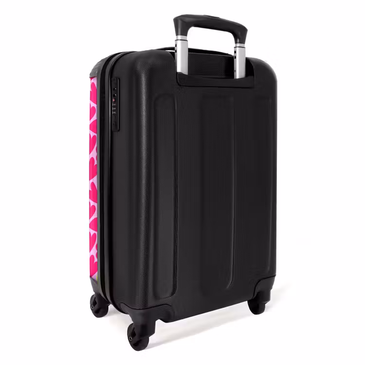 Koffer - Roze en limoengroene hartjes op lichtroze achtergrond — 2