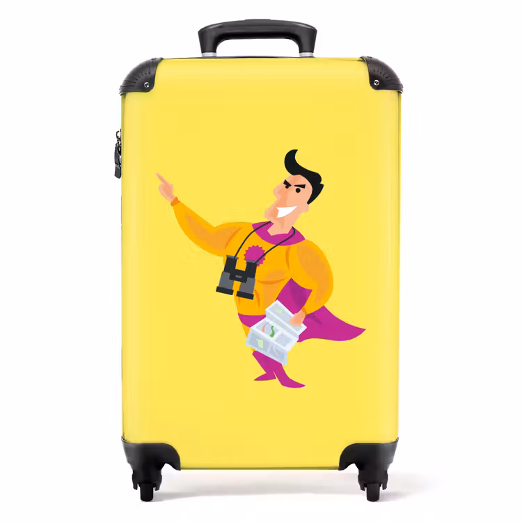 Koffer - VakantieDiscounter - Tourguide - Cartoon — 1