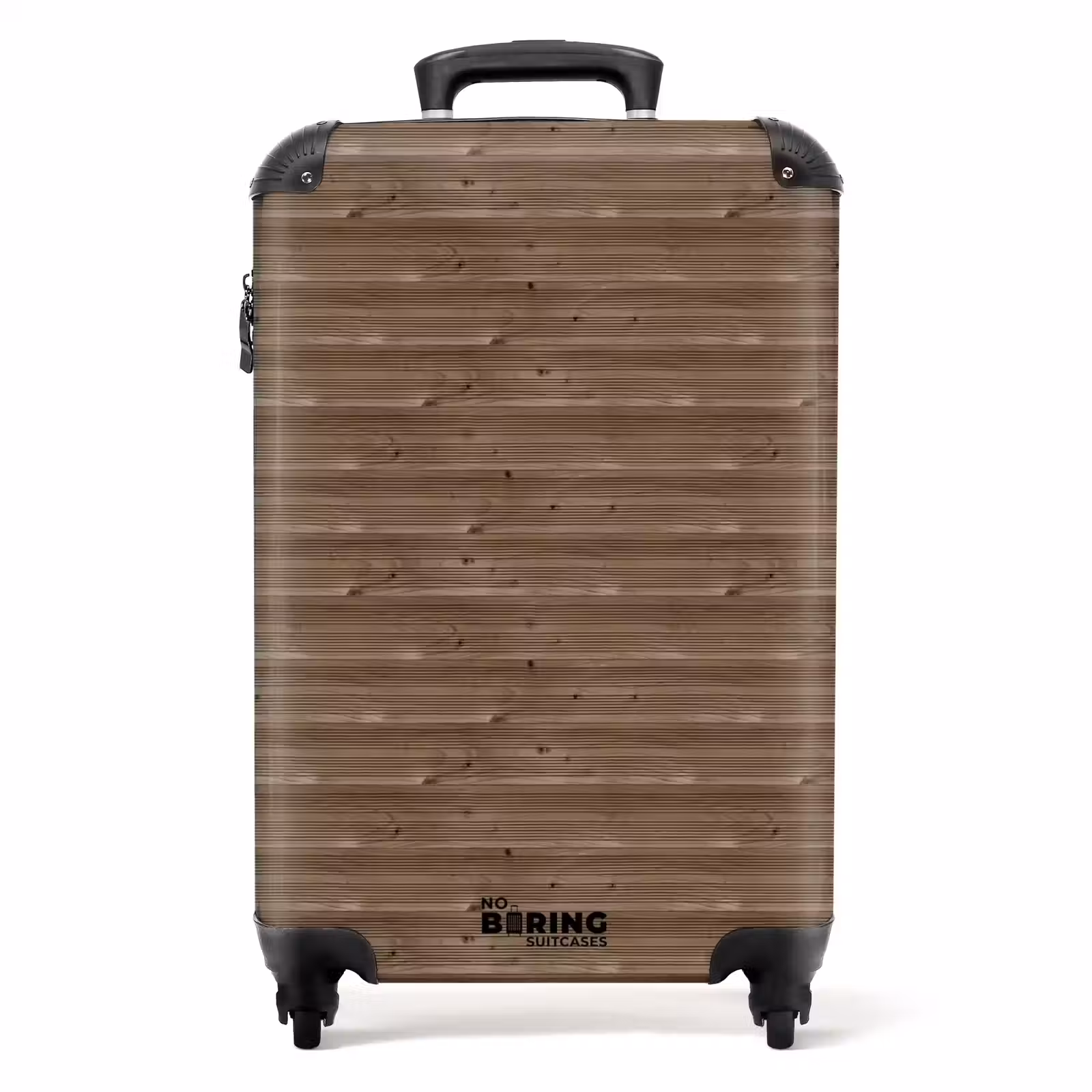 Koffer - Bruin hout met fijne horizontale nerfstructuur — 1