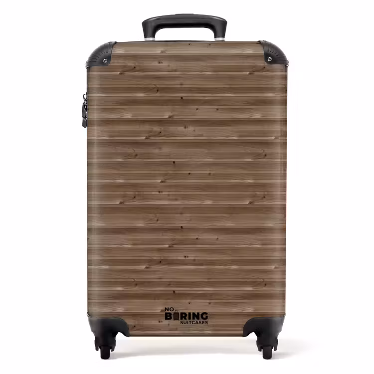 Koffer - Bruin hout met fijne horizontale nerfstructuur — 1