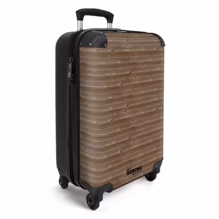 Koffer - Bruin hout met fijne horizontale nerfstructuur — 4