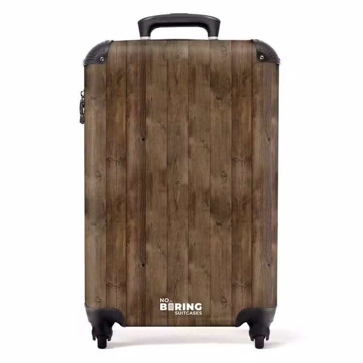 Koffer - Bruine verticale planken met verweerde houtstructuur — 1