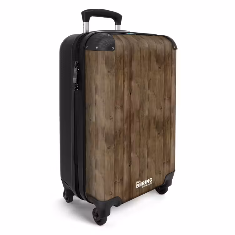 Koffer - Bruine verticale planken met verweerde houtstructuur — 4