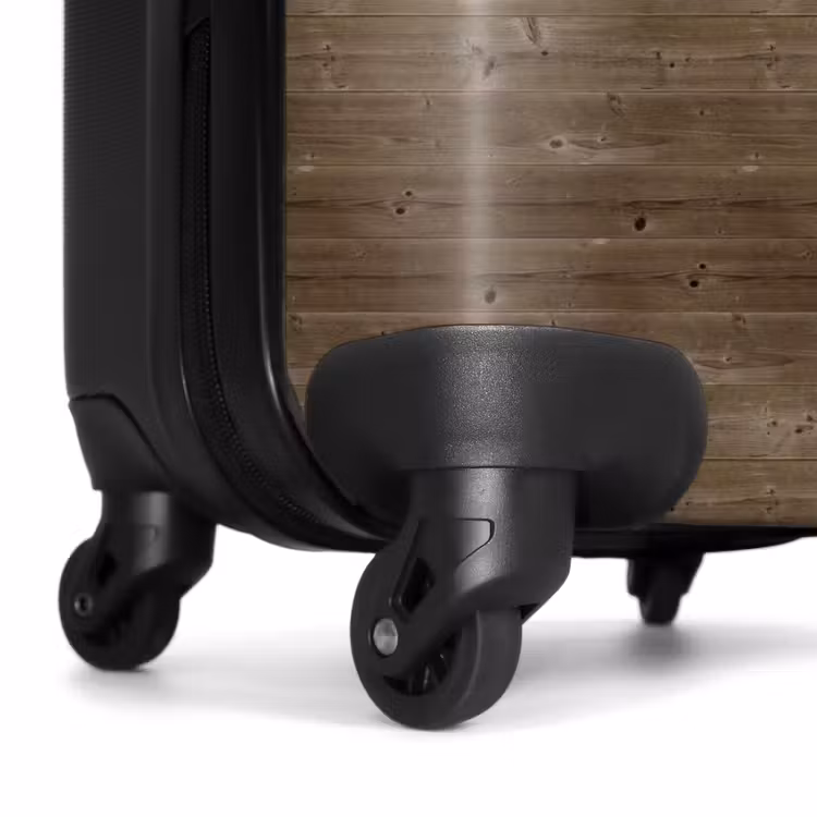 Koffer - Donkerbruin hout met horizontale nerven en knoesten — 6