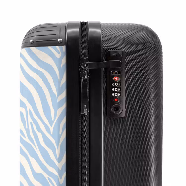 Koffer - Zebra - Motief - Blauw - Wit — 5
