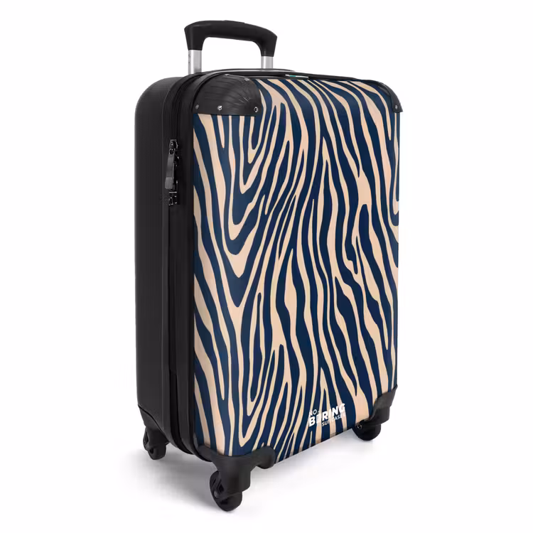 Koffer - Zebra - Patroon - Blauw - Beige — 4