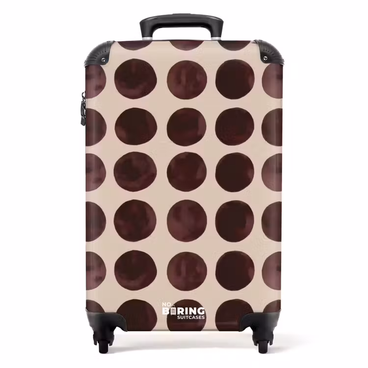 Koffer - Stippen - Patroon - Bruin — 1