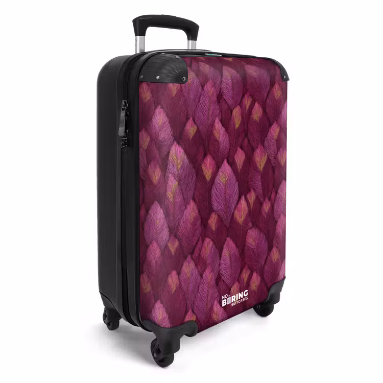 Koffer - Bladeren - Patroon - Burgundy — 4