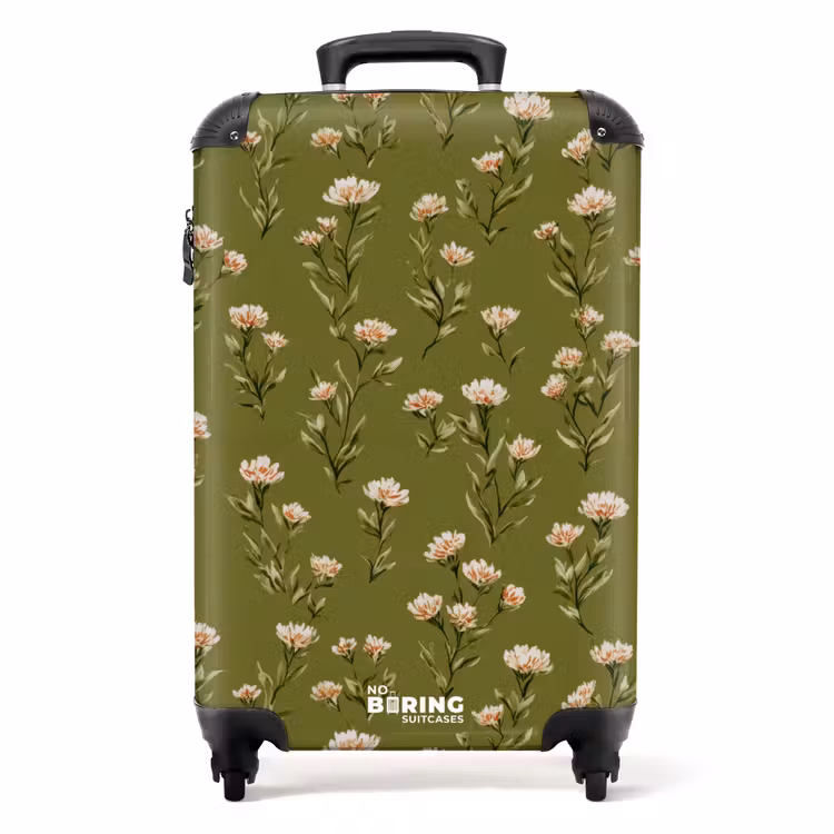 Koffer - Landelijk - Bloemen - Groen — 1