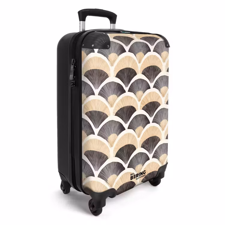 Koffer - Waaier - Patroon - Zwart - Beige — 4