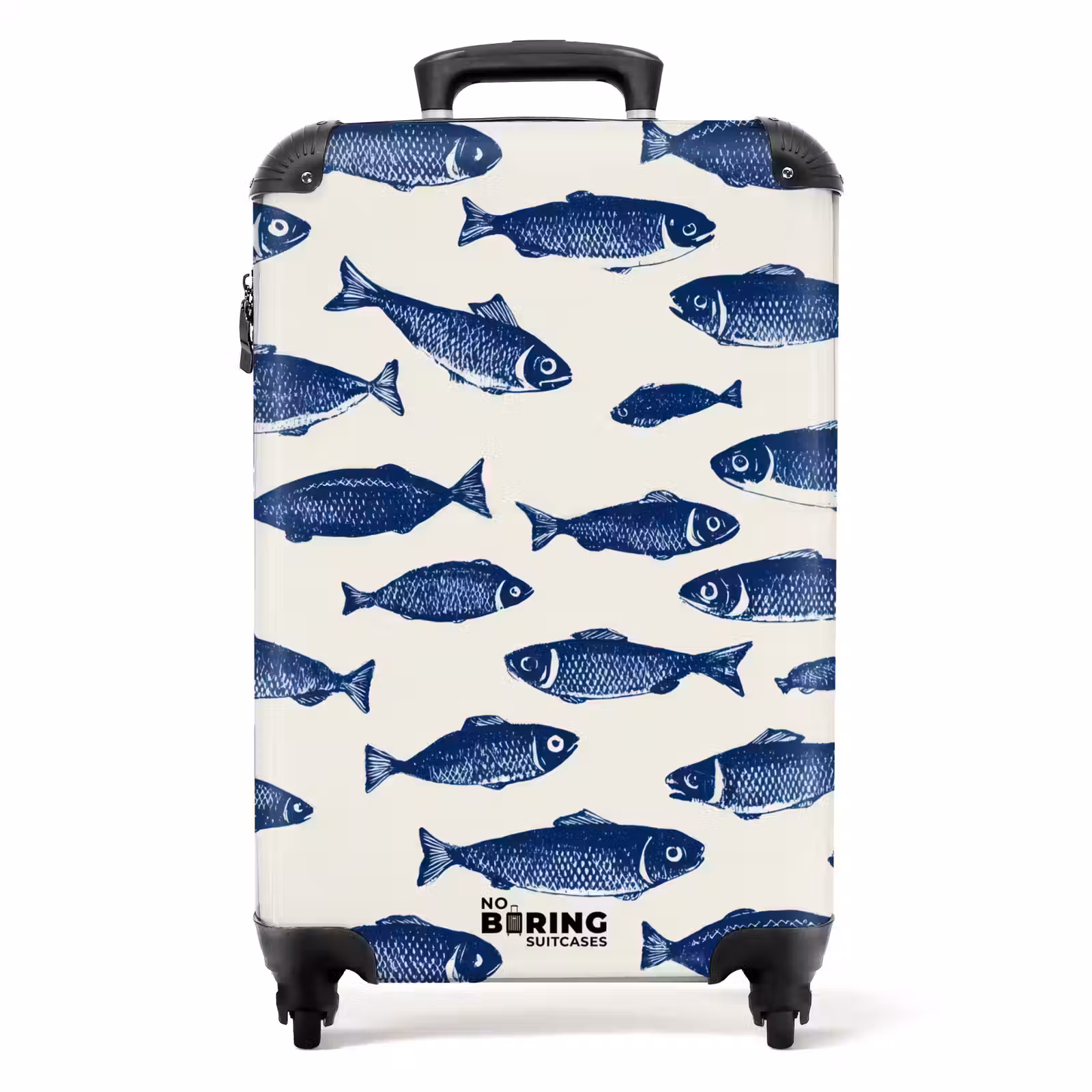 Koffer - Vissen - Patroon - Blauw - Wit — 1