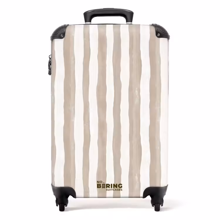 Koffer - Minimalistisch - Strepen - Beige — 1