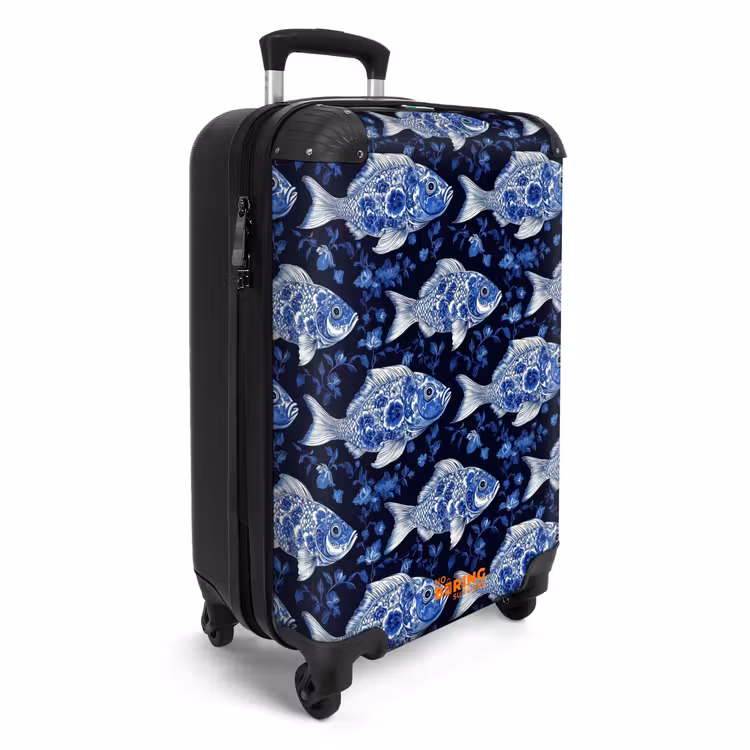 Koffer - Vissen - Bloemen - Blauw — 4