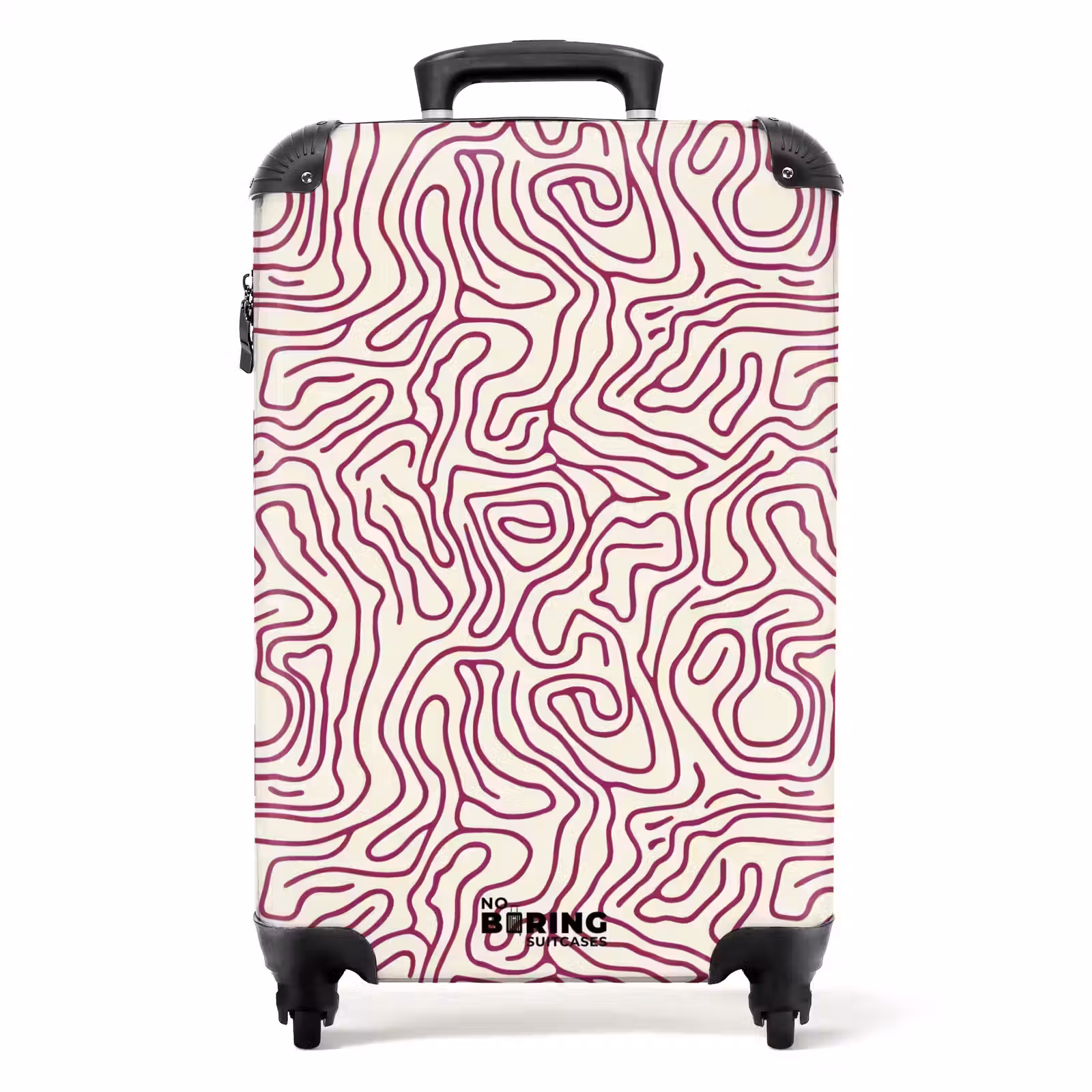 Koffer - Kronkelende lijn - Magenta - Crème — 1