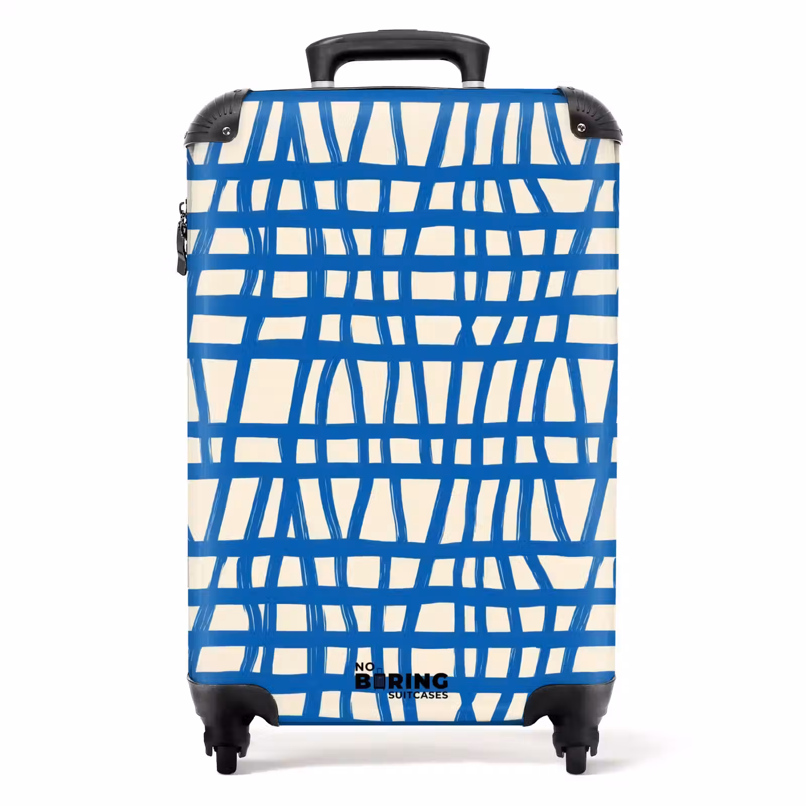 Koffer - Ruitpatroon - Blauw - Crème — 1