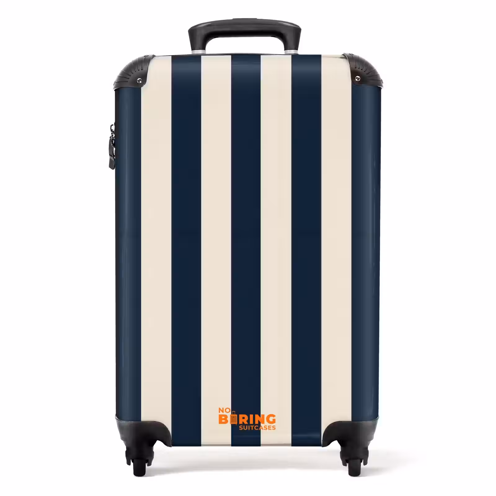 Koffer - Verticale strepen - Blauw - Crème — 1