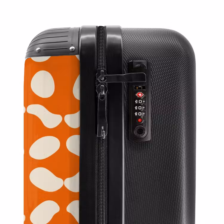 Koffer - Oranje - Ruitpatroon - Wit — 5