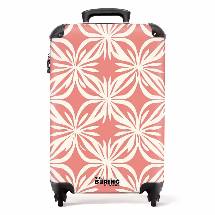 Koffer - Roze - Bloemenmotief - Wit - Modern — 1