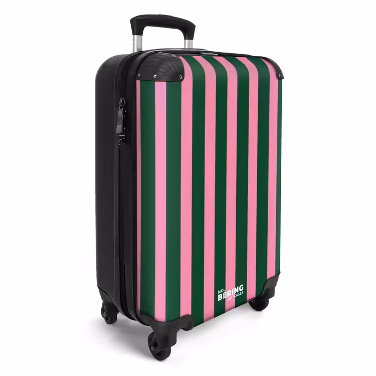 Koffer - Verticale strepen - Groen - Roze — 4