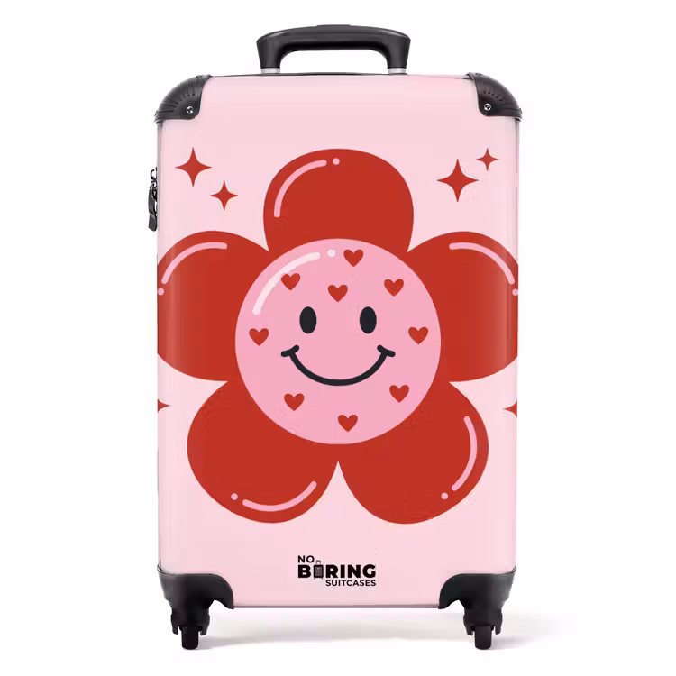 Koffer - Bloem - Roze - Hartjes — 1