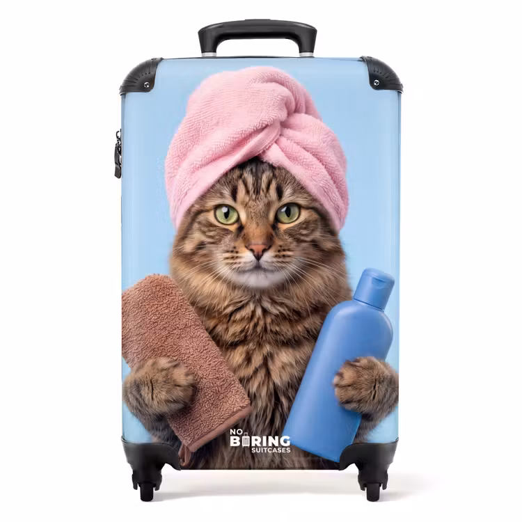 Koffer - Kat - Handdoek - Washand - Zeep — 1