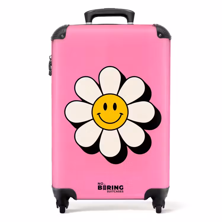Koffer - Smiley - Bloem - Roze — 1