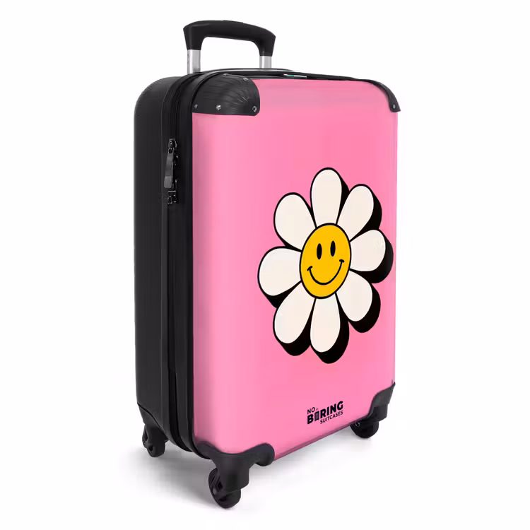 Koffer - Smiley - Bloem - Roze — 4