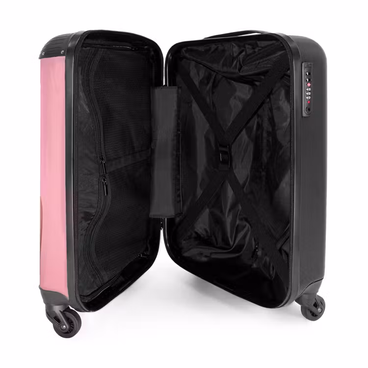 Koffer - Vrouw - Roze - Parelketting - Krulspelden — 3