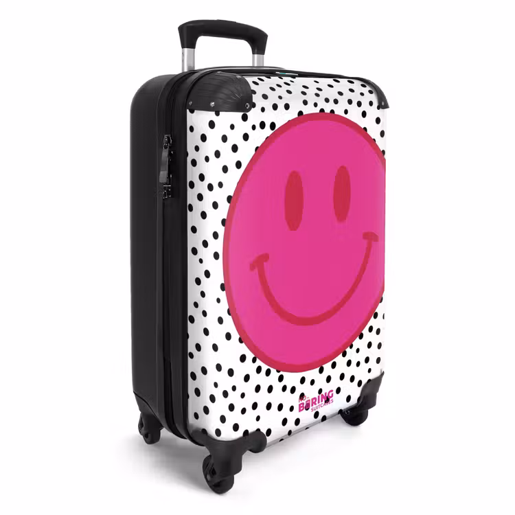 Koffer - Smiley - Roze - Stippen — 4