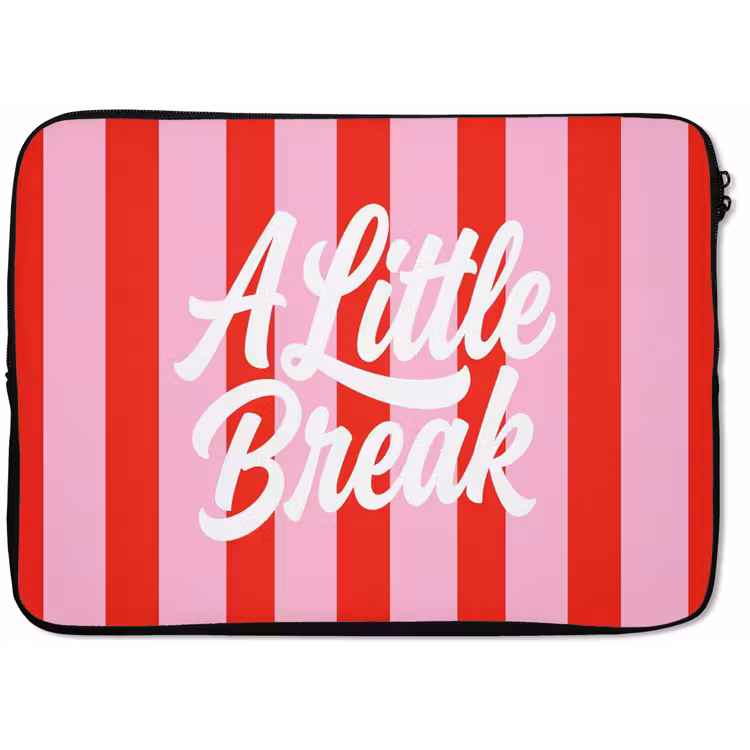 Laptophoes - A Little Break - Strepen - Rood - Roze — 1