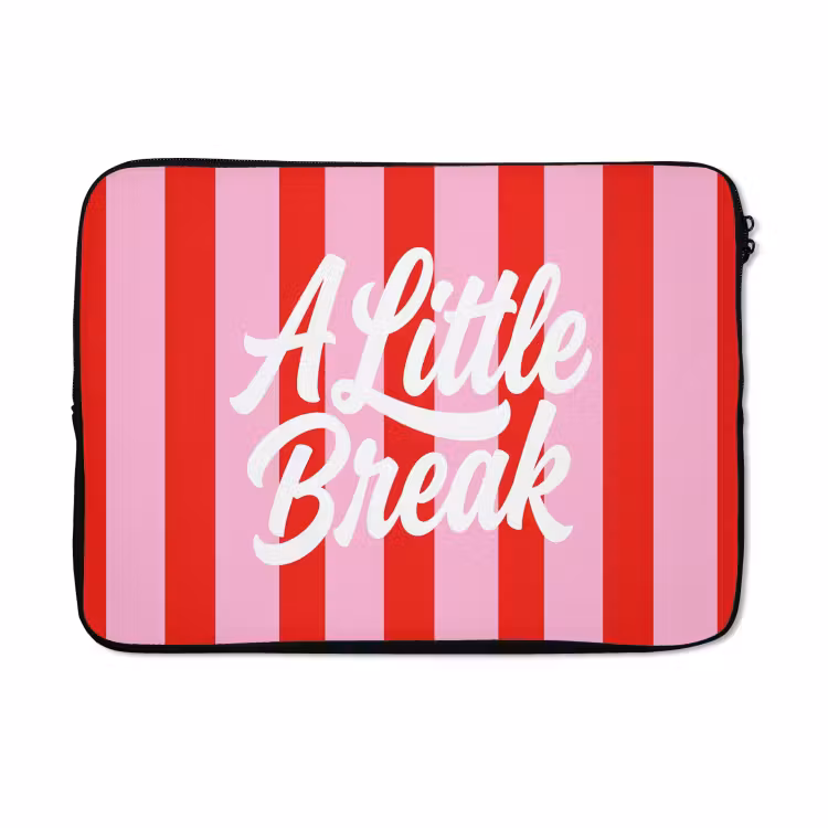 Laptophoes - A Little Break - Strepen - Rood - Roze — 5