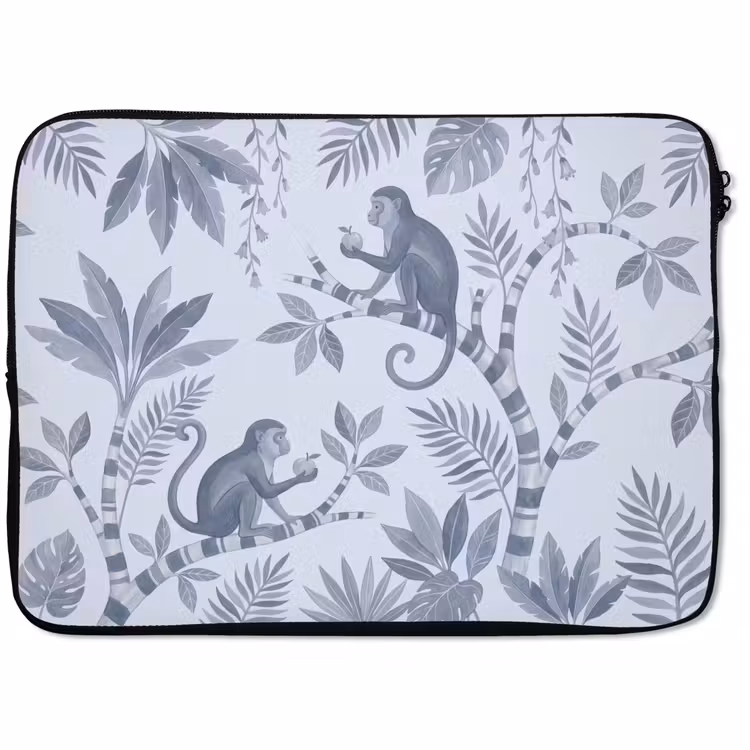 Laptophoes - Aap - Boom - Bladeren - Jungle - Illustratie — 1