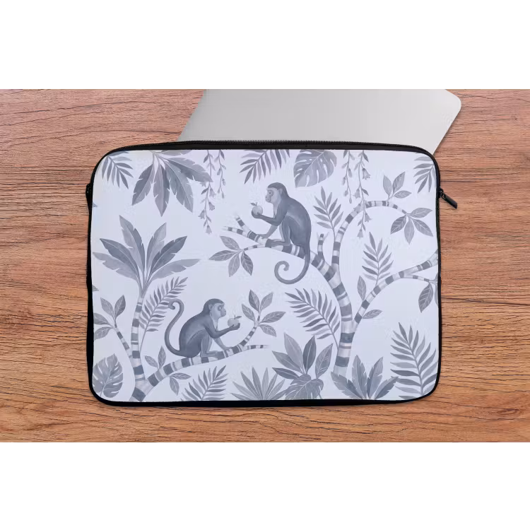 Laptophoes - Aap - Boom - Bladeren - Jungle - Illustratie — 2