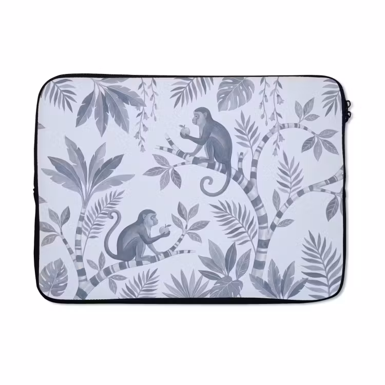 Laptophoes - Aap - Boom - Bladeren - Jungle - Illustratie — 5