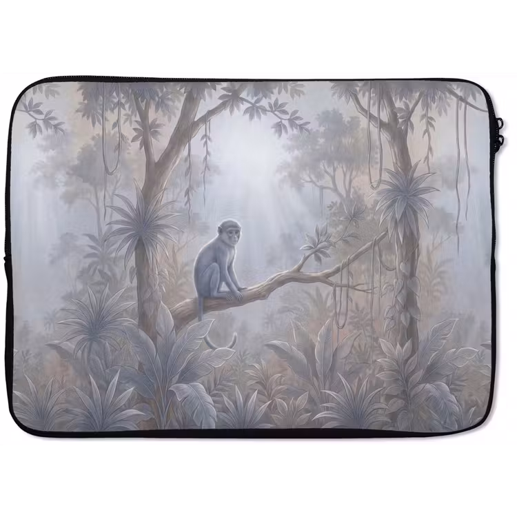 Laptophoes - Aap - Boom - Jungle - Natuur - Grijs — 1