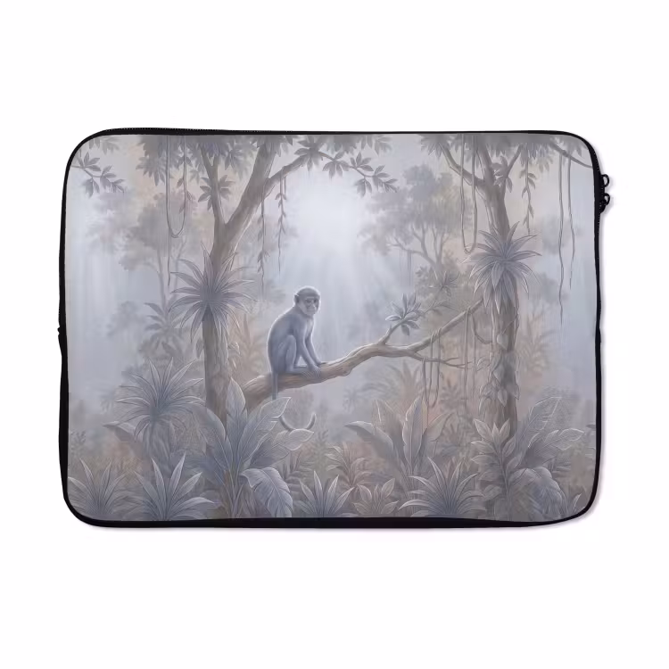 Laptophoes - Aap - Boom - Jungle - Natuur - Grijs — 5