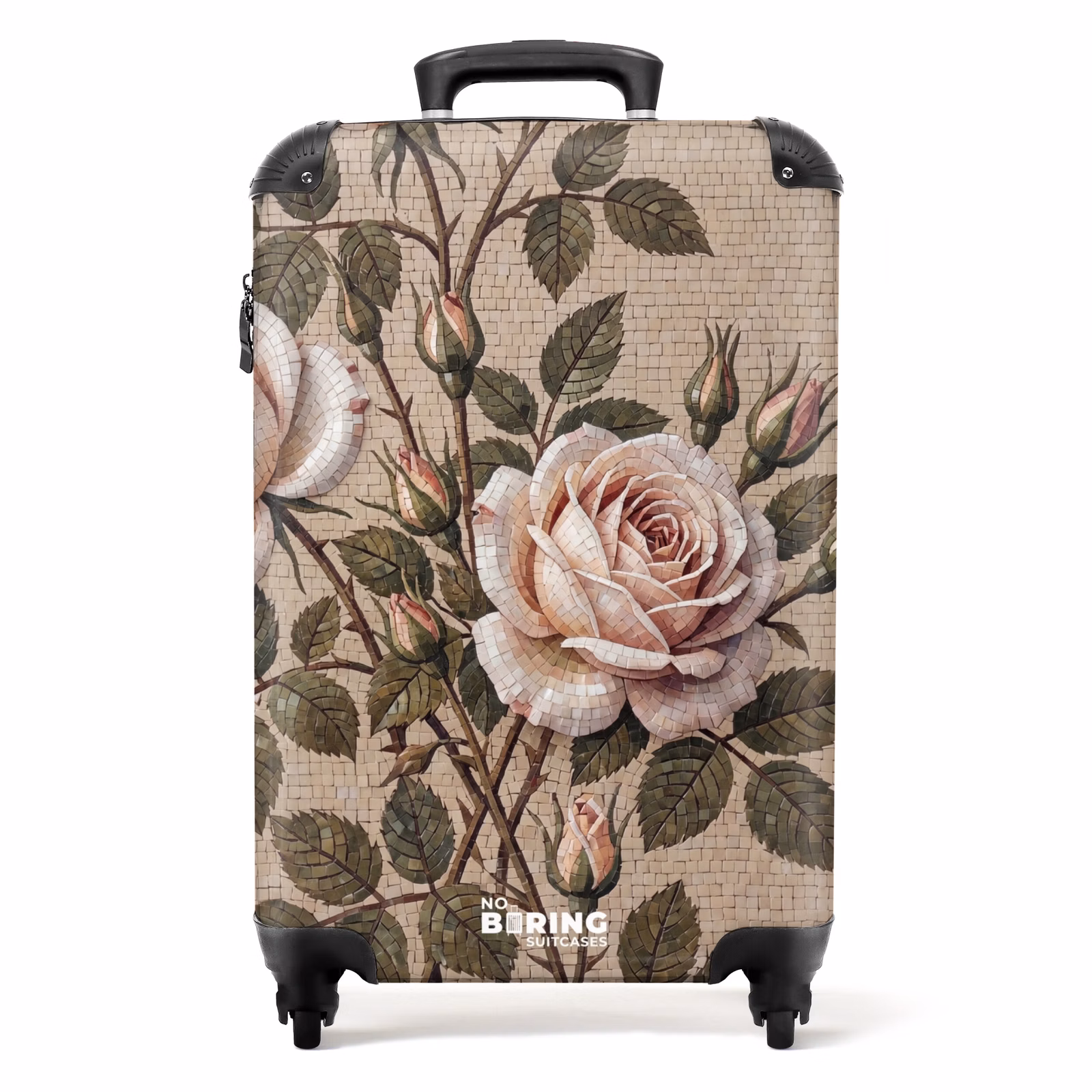 Koffer - Roos - Mozaïek - Bloemen - Klassiek - Beige — 1