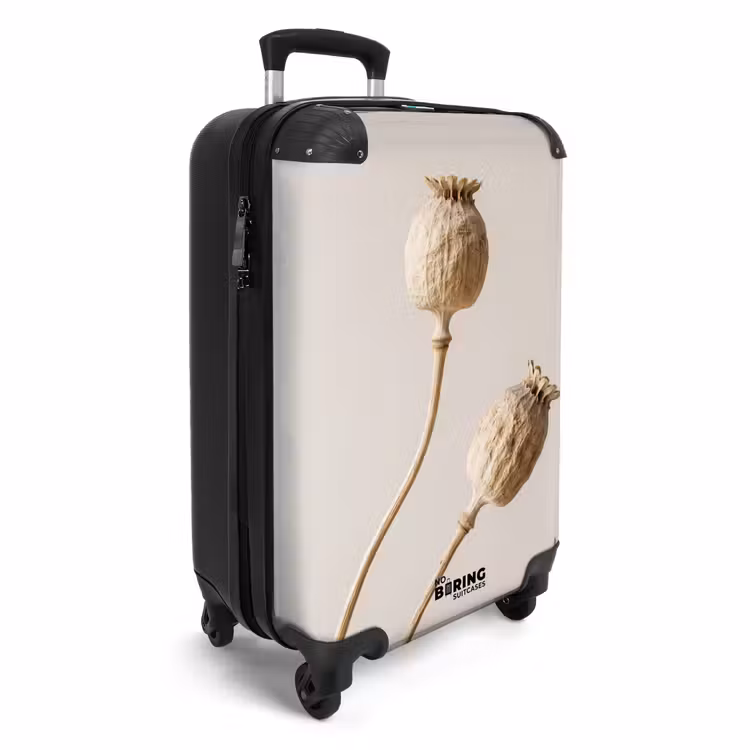 Koffer - Papaverbollen - Droogbloemen - Minimalistisch - Beige - Rustig — 4